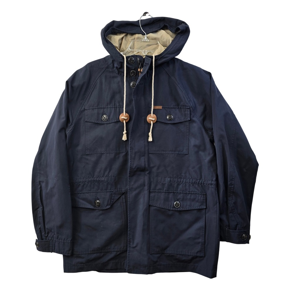 Dark Seas Division Mens Hooded Field Jacket Navy Utility Medium Port Coat‎ Rain